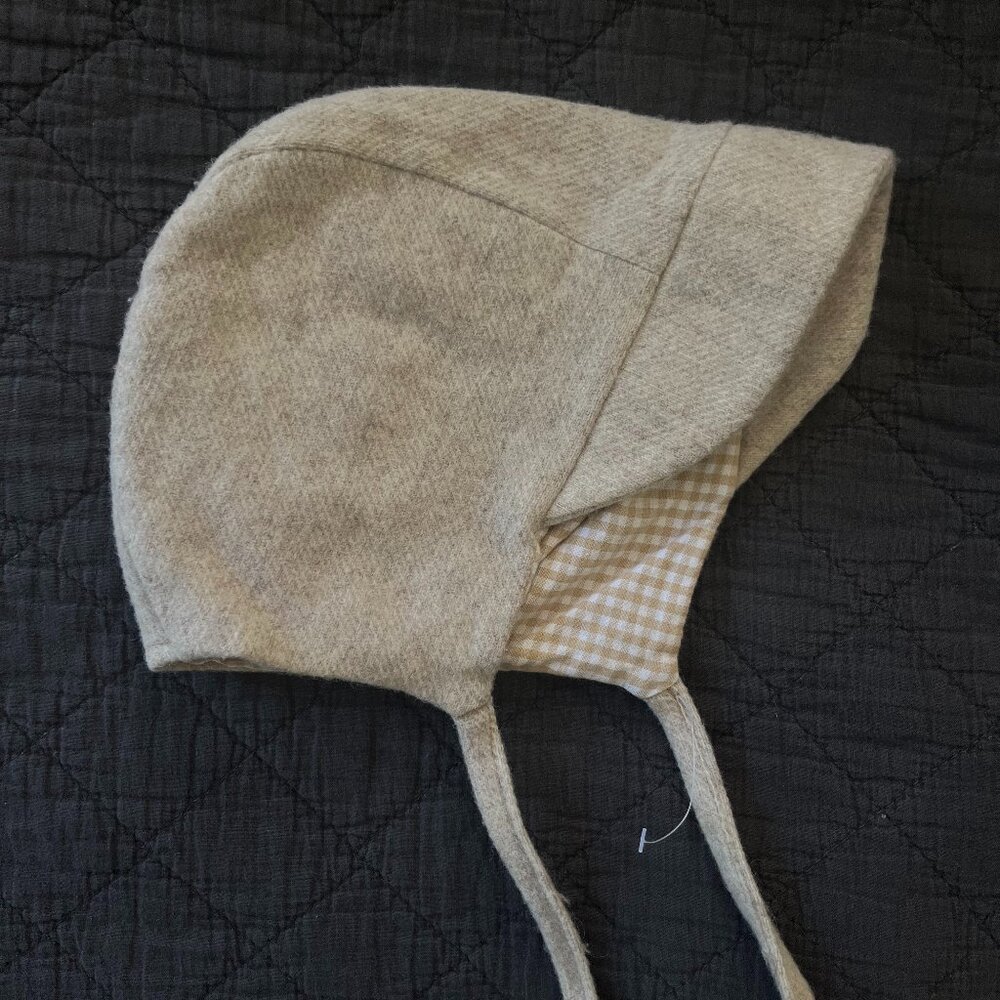 Wool and Cotton Winter Bonnet